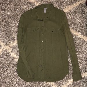 Button down army green shirt